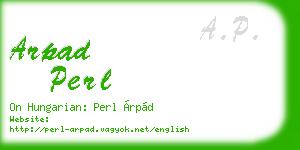 arpad perl business card