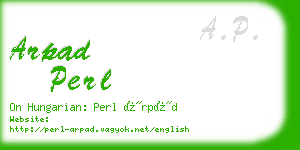 arpad perl business card